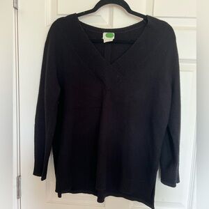 VINTAGE‎ Anthropologie Black V-Neck Knit Sweater. Women’s Medium Petite